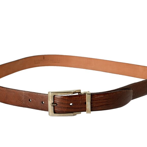 Dolce & Gabbana Men\'s Brown Genuine Tegu Lizard leather Belt US 44 IT 110 main image 4